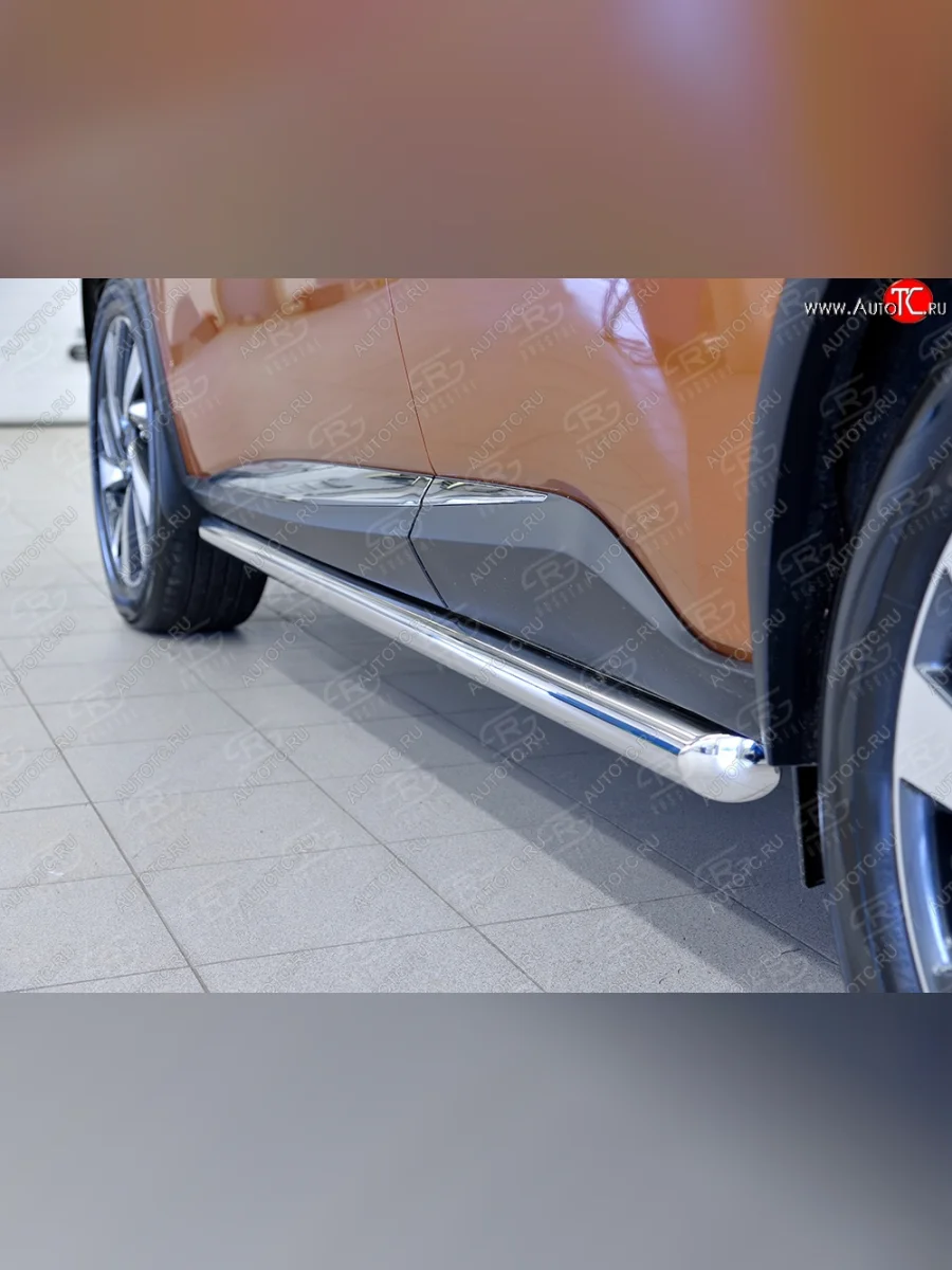 Защита порогов из круглой трубы диаметром 63 мм SLITKOFF  Nissan Murano (2015-2025) 3 Z52  в Самаре Самарской области