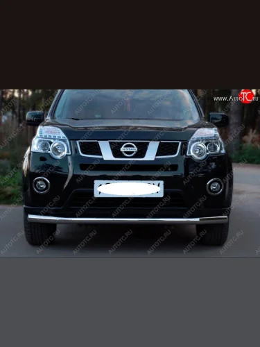 Защита переднего бампера (Ø63 мм, нержавейка) SLITKOFF Nissan X-trail  2 T31 (2010-2015) рестайлинг