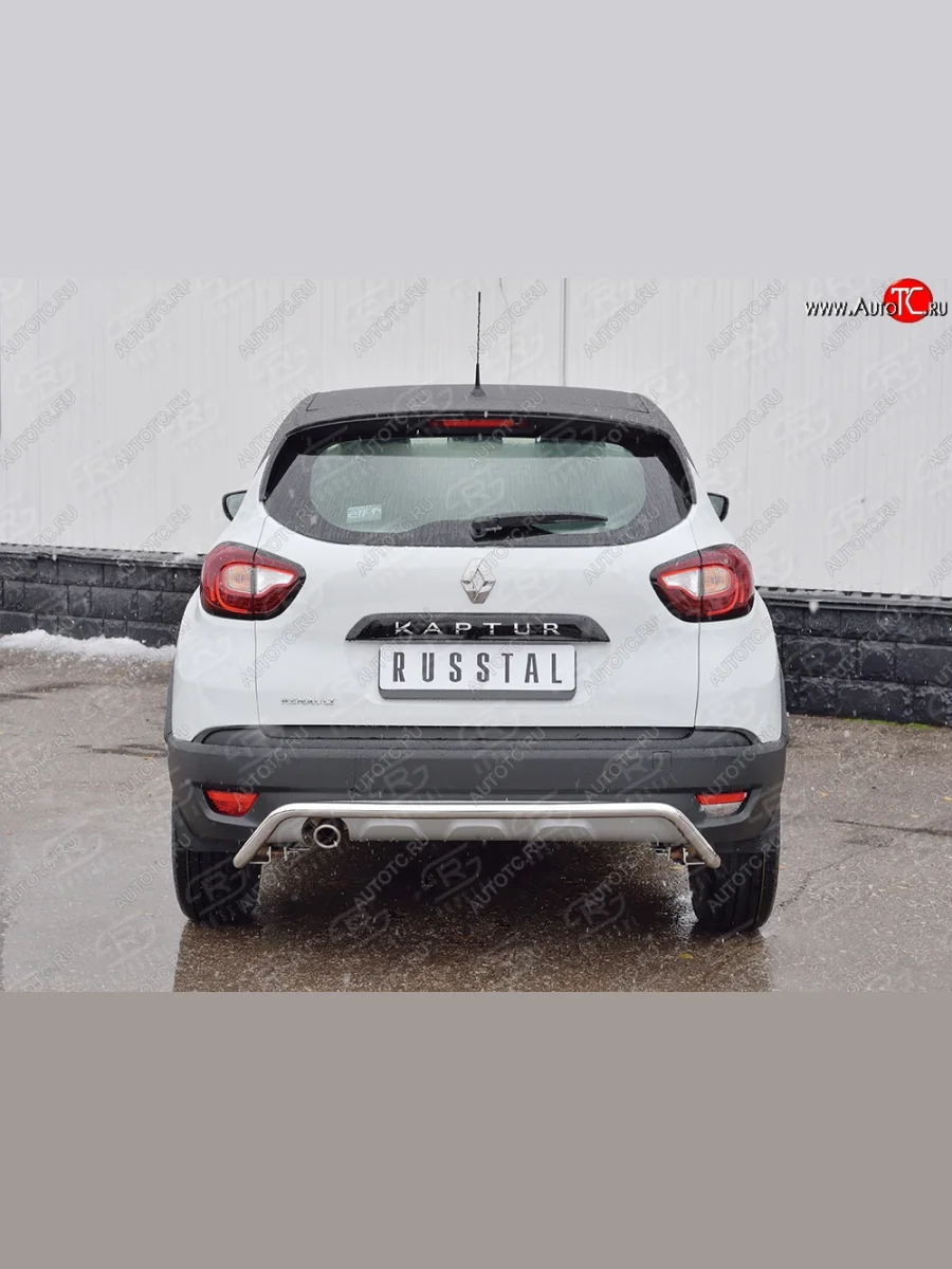 Защита заднего бампера (Ø42 мм волна, нержавейка) SLITKOFF  Renault Kaptur (2016-2020)  В Кинешме Ивановской области