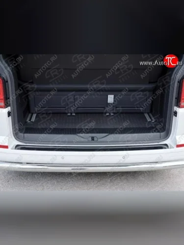 Накладка защитная на верхнюю часть заднего бампера Russtal (Нержавейка полированная) Volkswagen Transporter T6 дорестайлинг (2015-2019)