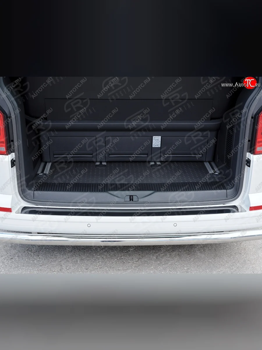 Накладка защитная на верхнюю часть заднего бампера SLITKOFF Volkswagen Transporter T6 дорестайлинг (2015-2019)  в Керчи Республика Крым