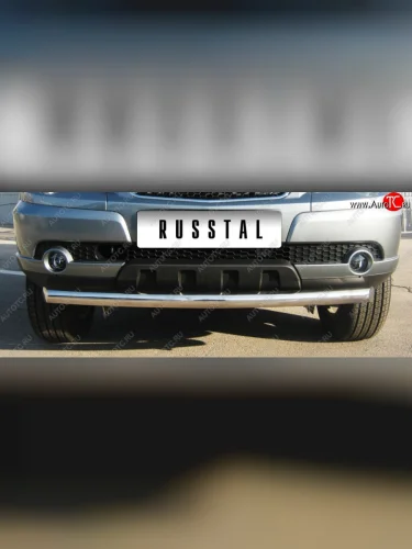 Защита переднего бампера (Ø76 мм, нержавейка) SLITKOFF Chevrolet Niva  2123 (2009-2020), Лада ВАЗ 2123 (Нива Шевроле) (2009-2021)