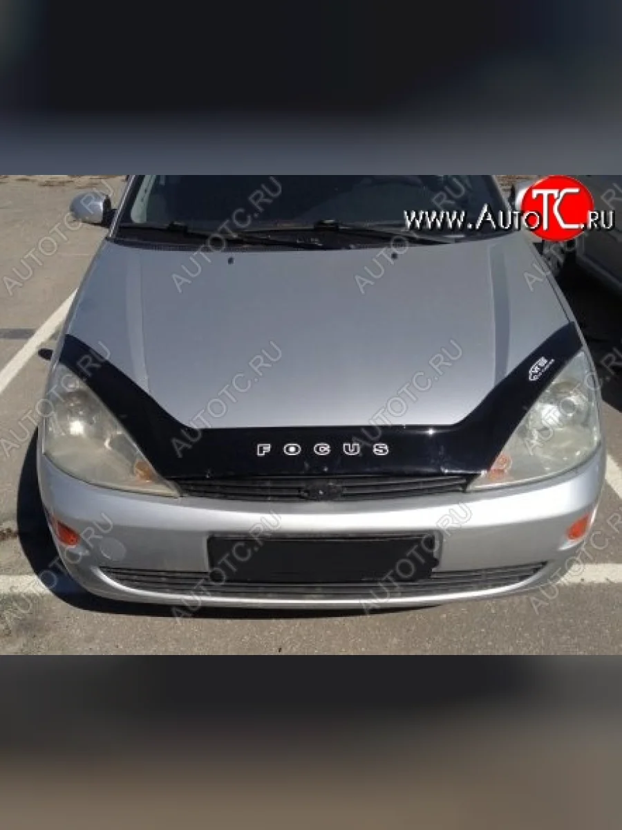 Дефлектор капота Russtal (длинный) Ford Focus 1 хэтчбэк 3 дв. дорестайлинг (1998-2002)  с доставкой в г. Керчь