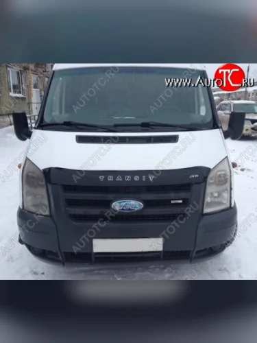 Дефлектор капота (рестайлинг) Russtal (короткий) Ford Transit цельнометаллический фургон (2006-2014)