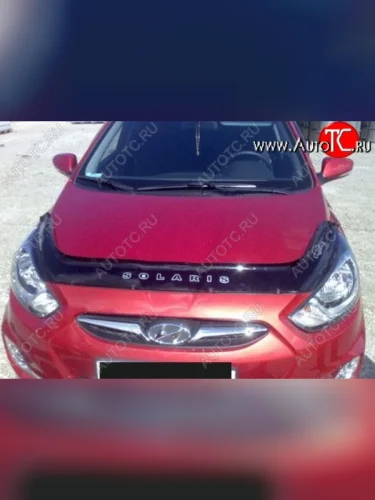 Дефлектор капота Russtal Hyundai Solaris RBr седан дорестайлинг (2010-2014)