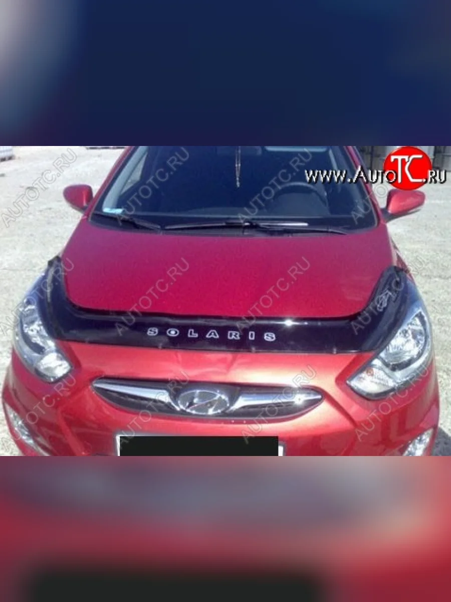 Дефлектор капота Russtal Hyundai Solaris RBr седан дорестайлинг (2010-2014)  в Перми Пермском крае