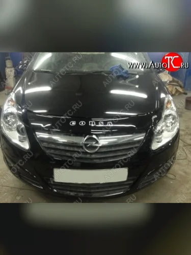 Дефлектор капота Russtal Opel Corsa D 1-ый рестайлинг, хэтчбэк 3 дв. (2010-2011)