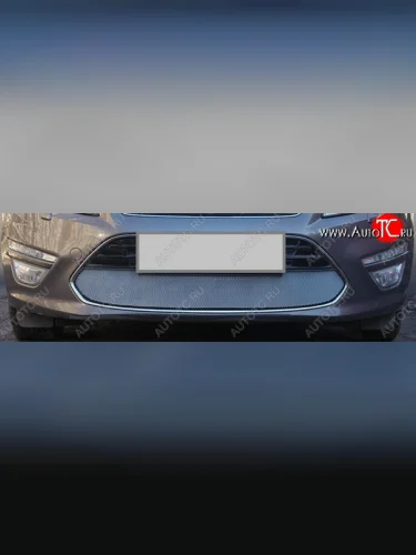 Защитная сетка на бампер Russtal (хром) Ford Mondeo Mk4,BD рестайлинг, седан (2010-2014)