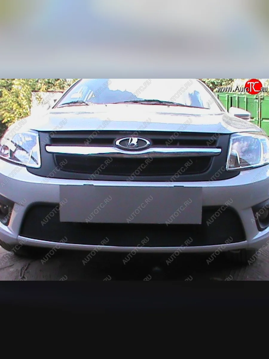 Защитная сетка на бампер Russtal (черная, 2 штуки) Лада ВАЗ Гранта 1 2191 лифтбэк дорестайлинг  (2011-2013)  в Перми Пермском крае