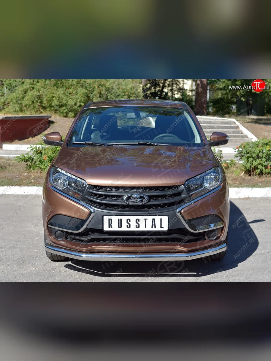 Защита переднего бампера (Ø63 мм, нержавейка) SLITKOFF  Лада ВАЗ XRAY (2016-2022)  в Самаре Самарской области