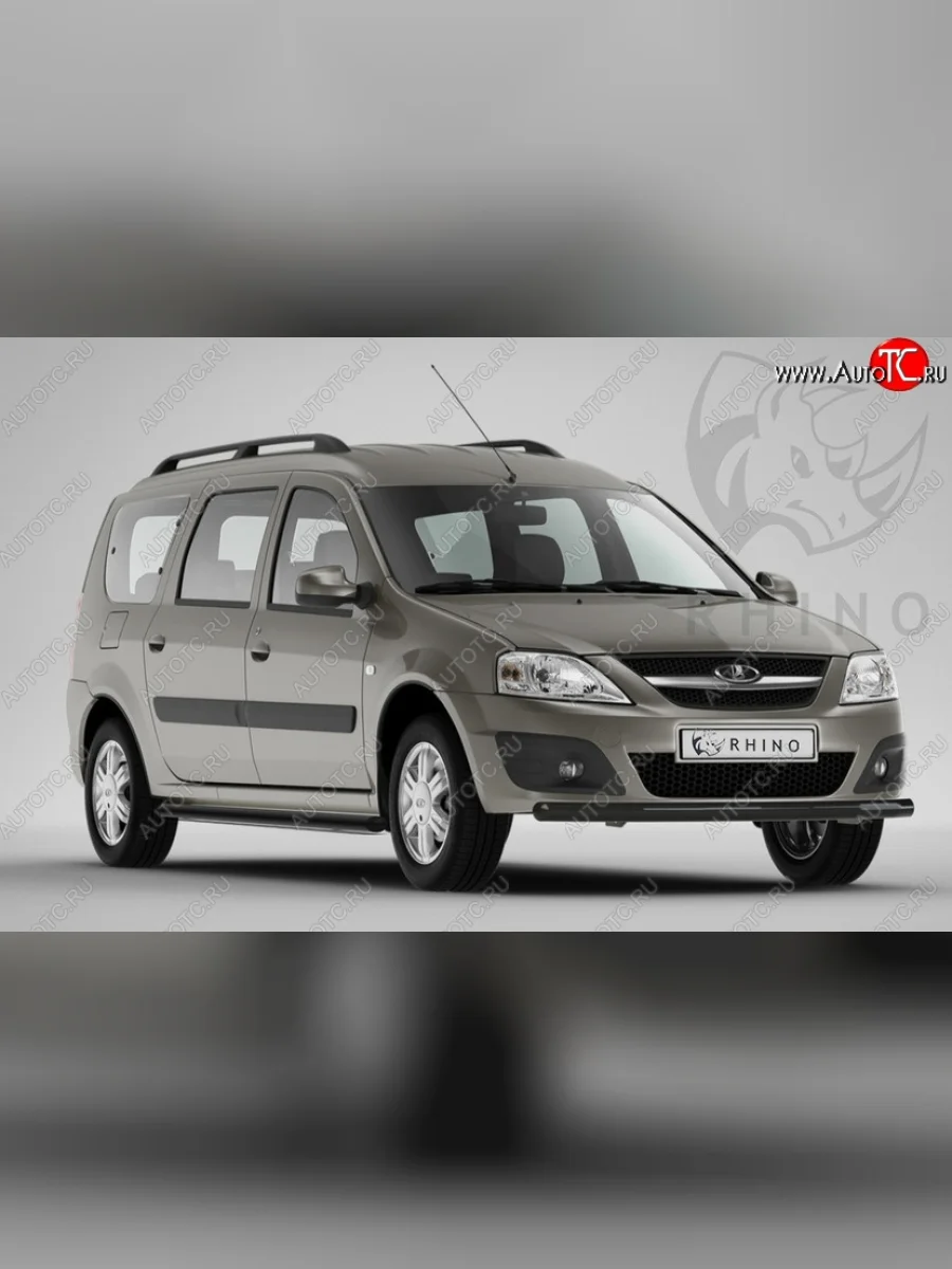 Защита переднего бампера (Ø63 мм, с полимерным покрытием) SLITKOFF Лада ВАЗ Ларгус дорестайлинг R90 (2012-2021)