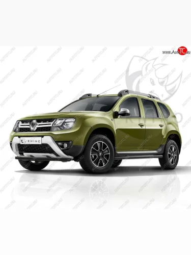 Защита переднего бампера (Ø63 мм, с полимерным покрытием) SLITKOFF (черный) Renault Duster  HS (2015-2021) рестайлинг