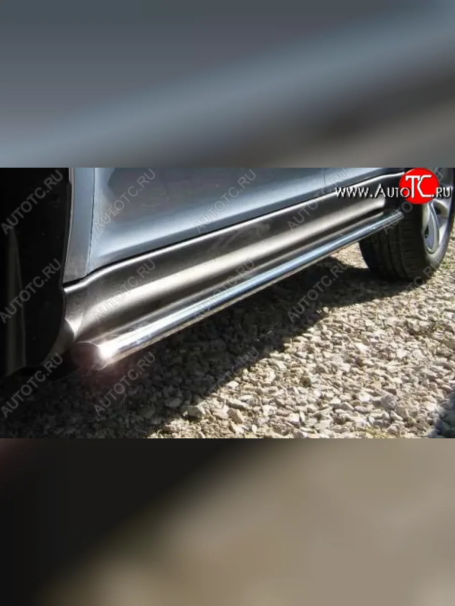 Защита порогов из овальной трубы диаметром 75x42 мм Russtal Honda CR-V RE1,RE2,RE3,RE4,RE5,RE7 рестайлинг (2009-2012)  в Керчи Республика Крым