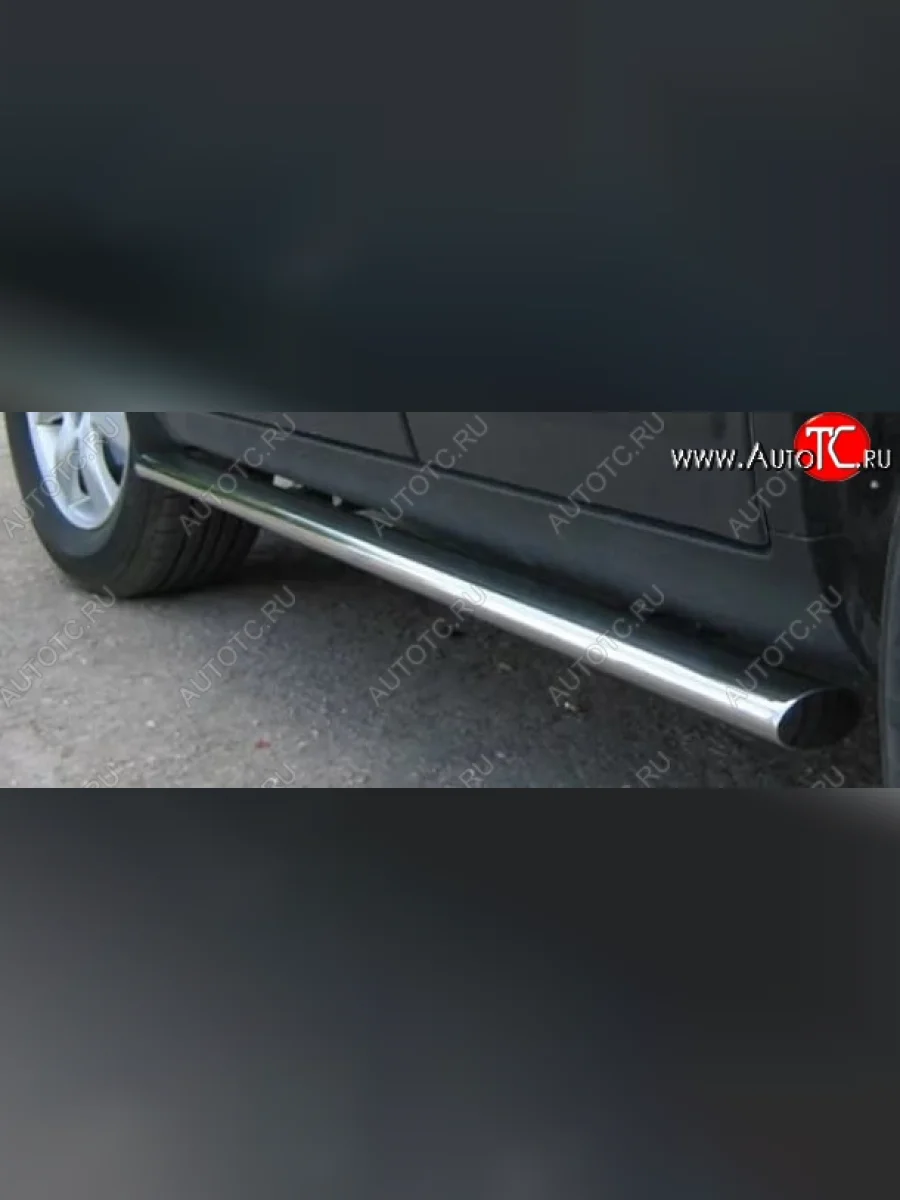 Защита порогов из овальной трубы диаметром 75x42 мм Russtal Hyundai Tucson JM (2004-2010)  в Керчи Республика Крым