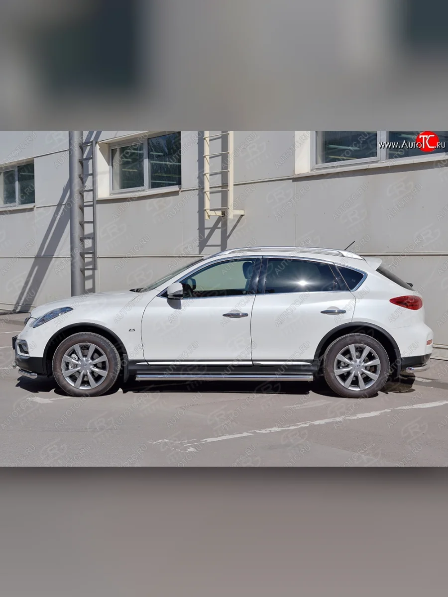Защита порогов из круглой трубы диаметром 63 мм SLITKOFF  INFINITI Qx50 (2013-2016) J50  в Самаре Самарской области