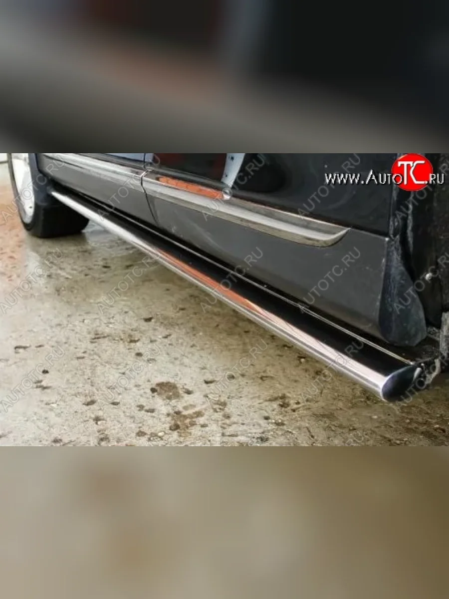 Защита порогов из овальной трубы диаметром 75x42 мм Russtal Land Rover Freelander L359 дорестайлинг (2006-2010)  в Самаре Самарской области