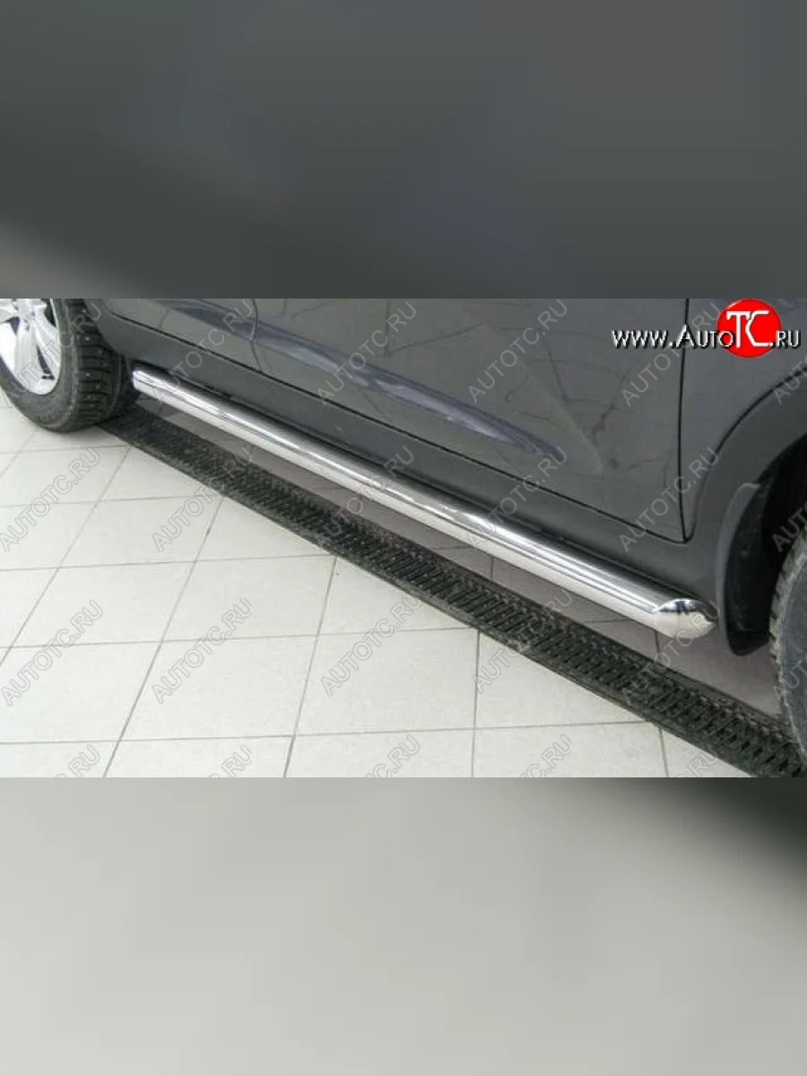 Защита порогов из круглой трубы диаметром 76 мм SLITKOFF Land Rover Freelander L359 дорестайлинг (2006-2010)  в Самаре Самарской области