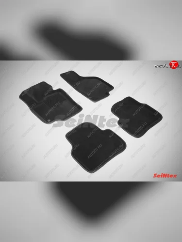 Износостойкие коврики в салон SeiNtex Premium 3D 4 шт. (ворсовые, черные) Volkswagen Passat B7 седан (2010-2015)