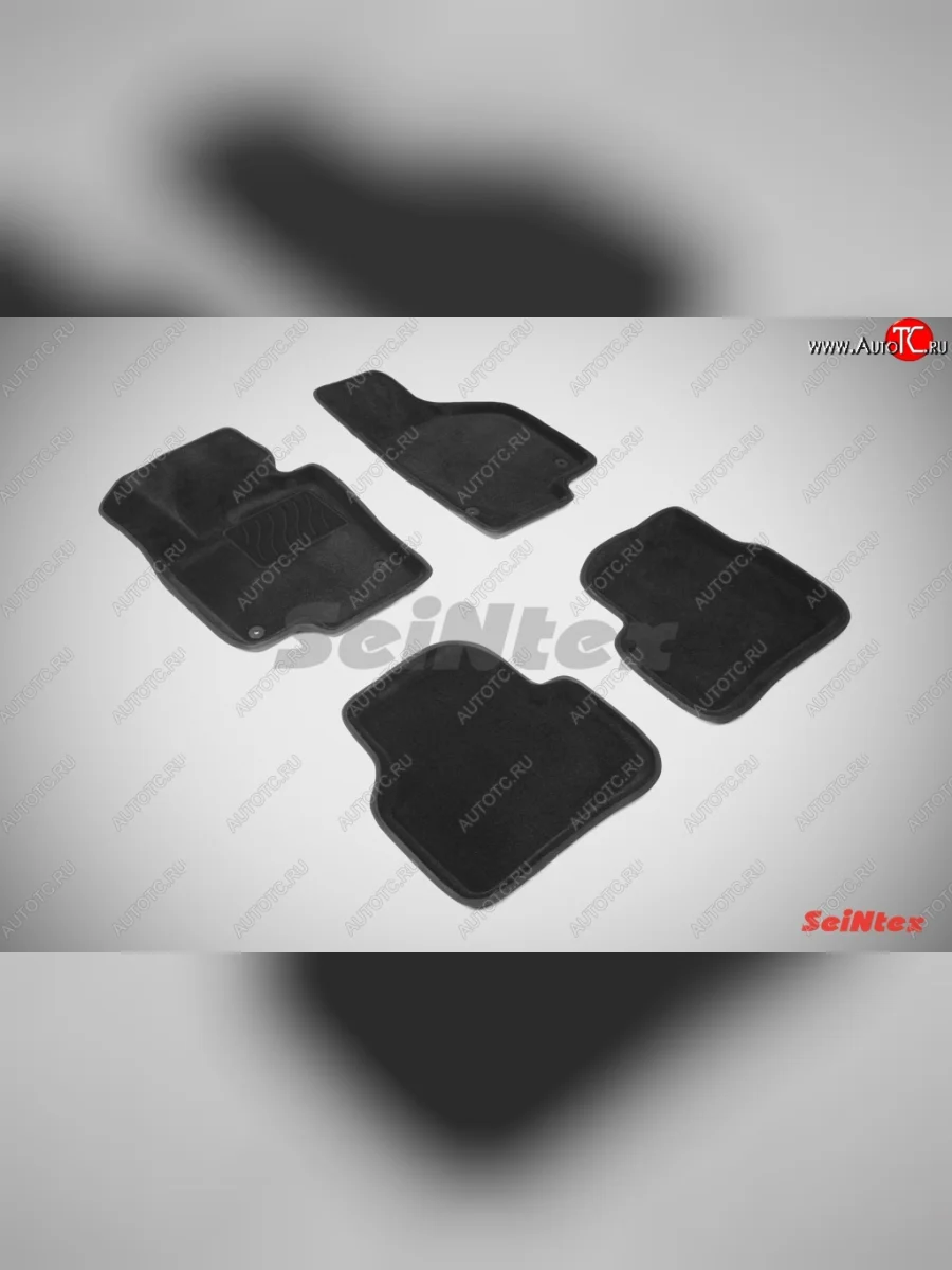 Износостойкие коврики в салон SeiNtex Premium 3D 4 шт. (ворсовые, черные) Volkswagen Passat B7 седан (2010-2015)  в Самаре Самарской области