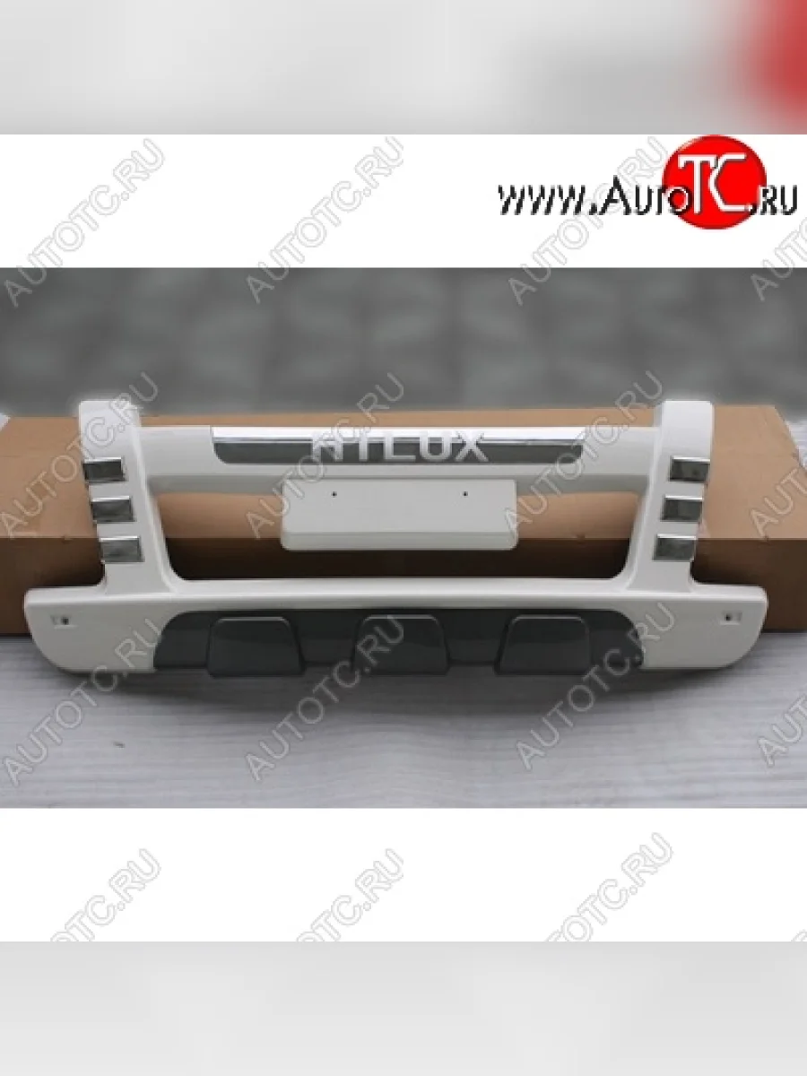 Накладка на передний бампер Original Design Toyota Hilux AN120 дорестайлинг (2016-2020) (Неокрашенная)  в Керчи Республика Крым