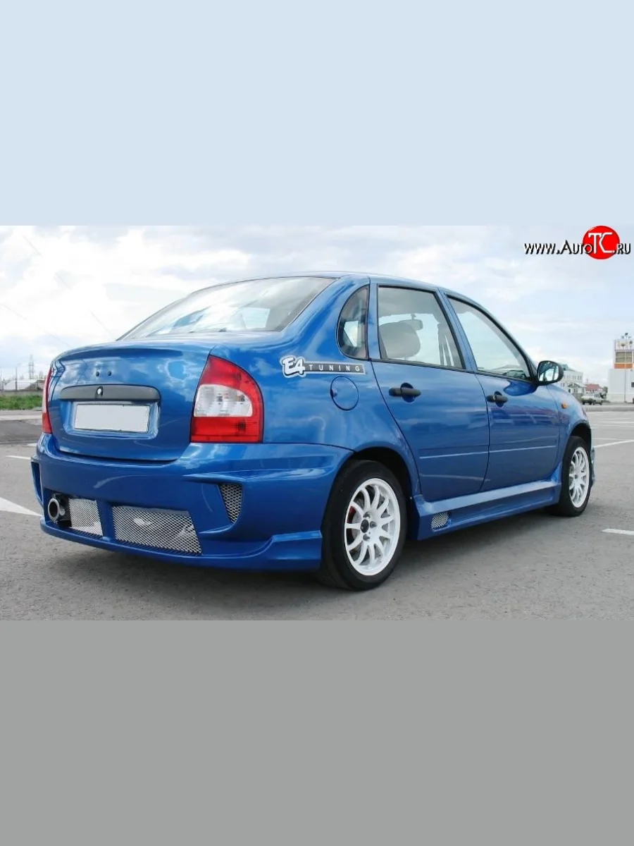 Пороги накладки E4 Лада ВАЗ Калина 1118 седан (2004-2013) (Неокрашенные)  в Керчи Республика Крым