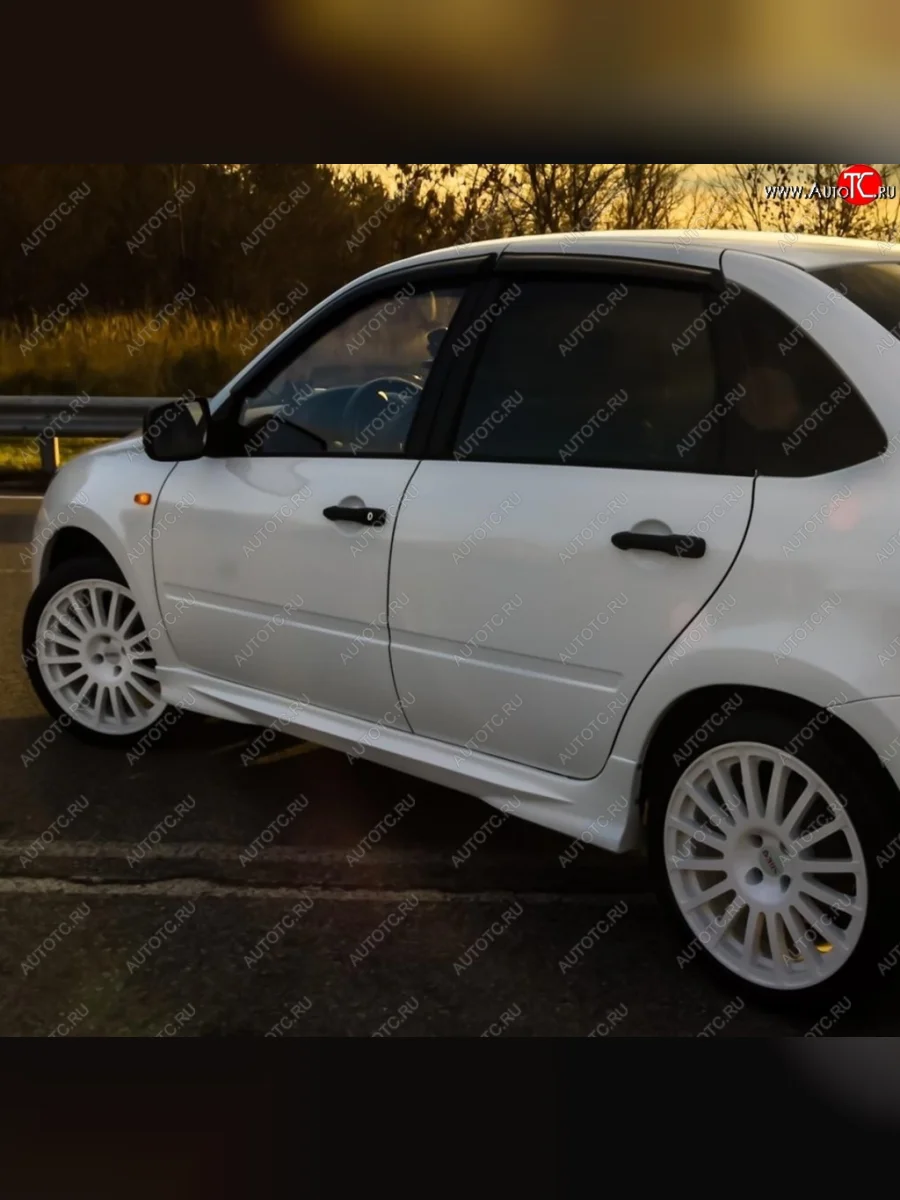 Пороги накладки Флагман Лада ВАЗ Калина 1118 седан (2004-2013) (Неокрашенные)  в Керчи Республика Крым