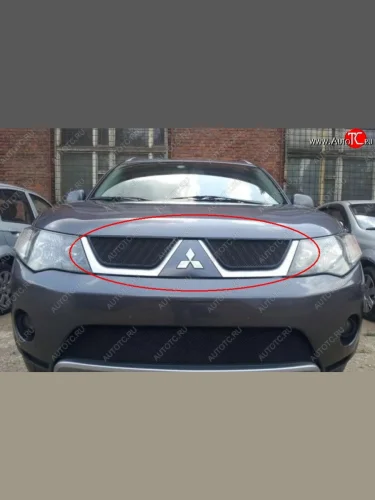 Защитная решётка в воздуховод автомобиля Russtal (черная) Mitsubishi L200 4  дорестайлинг (2006-2014)