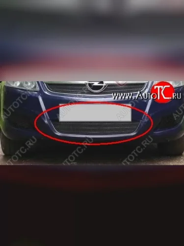Нижняя решётка в воздуховод автомобиля Russtal (черная) Opel Zafira В рестайлинг (2007-2015)
