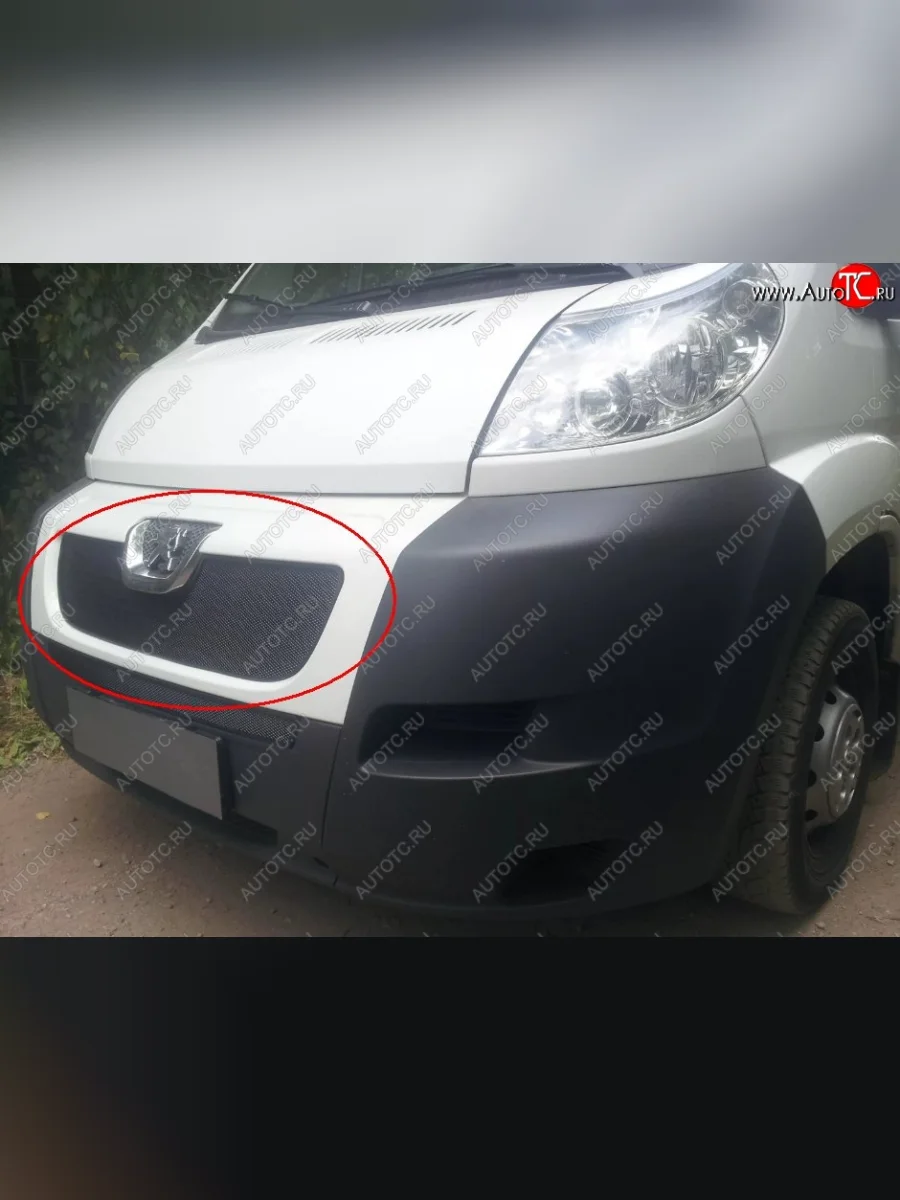 Сетка в решетку радиатора Russtal Peugeot Boxer 250 (2006-2014) (черная)  в Керчи Республика Крым