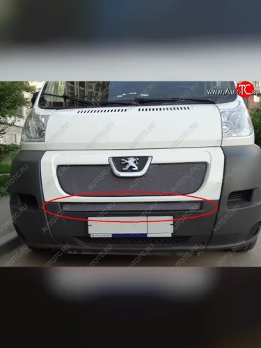 Средняя решётка в воздуховод автомобиля Russtal (хром) Peugeot Boxer 250 (2006-2014)