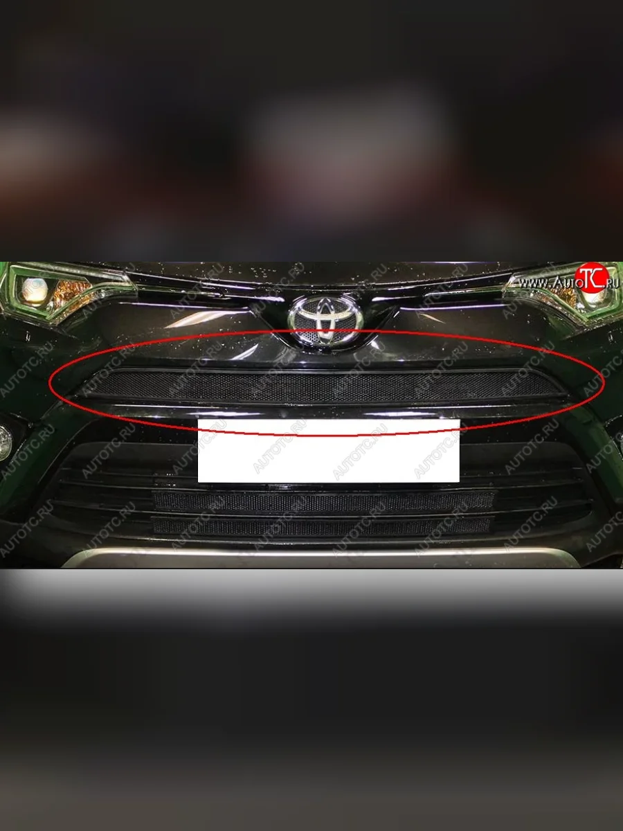 Сетка в решетку радиатора Russtal Toyota RAV4 XA40 5 дв. рестайлинг (2015-2019) (черная)  в Перми Пермском крае