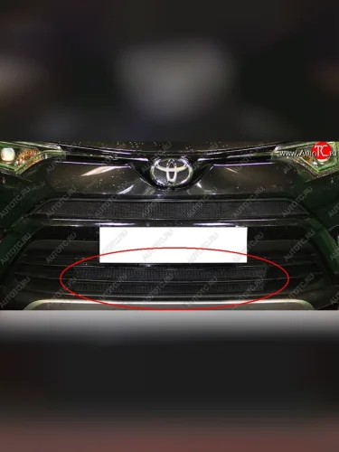 Нижняя решётка в воздуховод автомобиля Russtal (черная) Toyota RAV4 XA40 5 дв. рестайлинг (2015-2019)