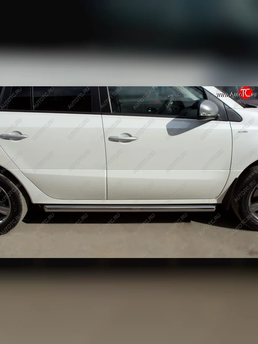 Защита порогов из круглой трубы диаметром 63 мм (рестайлинг) SLITKOFF Renault Koleos 1 Phase 2 (2011-2013)  в Перми Пермском крае