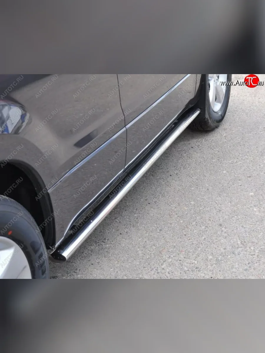 Защита порогов из овальной трубы диаметром 75x42 мм Russtal Suzuki Grand Vitara JT 5 дверей дорестайлинг (2005-2008)  с доставкой в г. Керчь