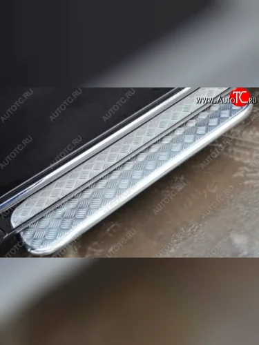 Широкая защита порогов с трубой диаметром 42 мм (kasten 2010) SLITKOFF Volkswagen Transporter  T5 (2009-2015) рестайлинг