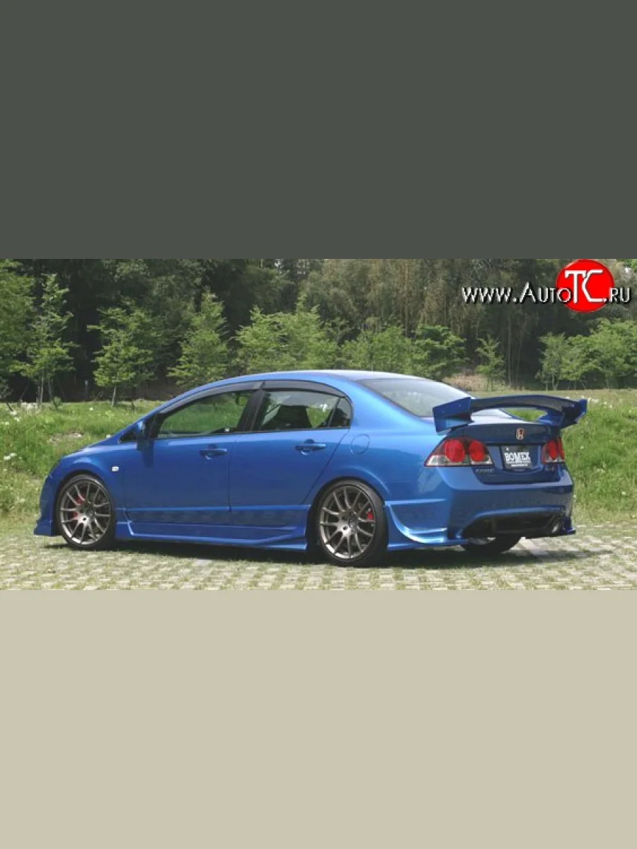 Пороги накладки Bomex Style Honda Civic FD седан дорестайлинг (2005-2008) (Неокрашенные)  в Керчи Республика Крым