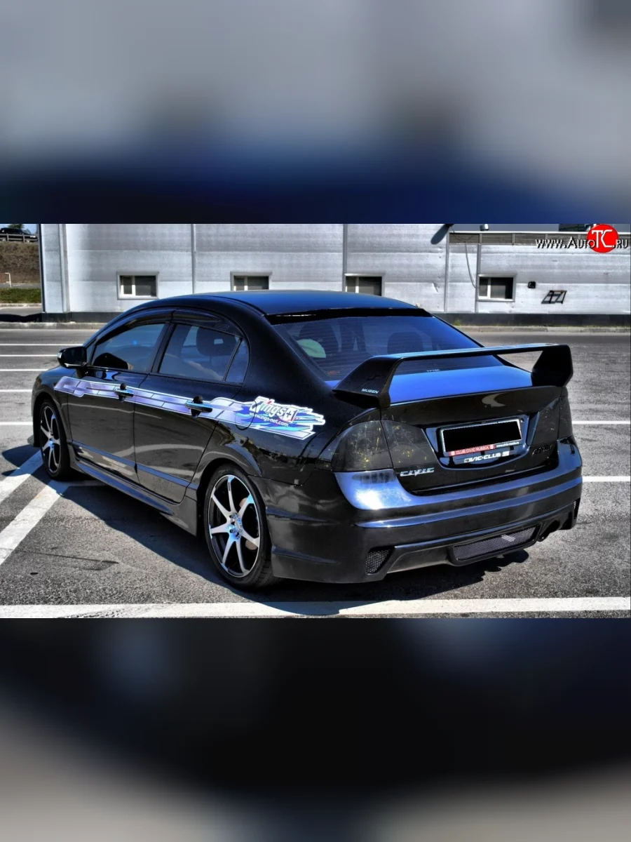 Задний бампер INGS+1 Honda Civic FD седан дорестайлинг (2005-2008) (Неокрашенный)  с доставкой в г. Пермь