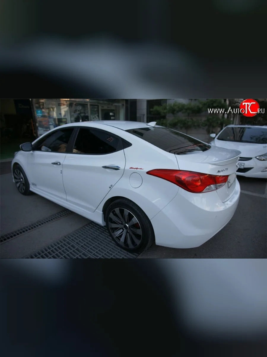 Лип спойлер Tj Hyundai Elantra MD рестайлинг (2013-2016) (Неокрашенный)  в Самаре Самарской области