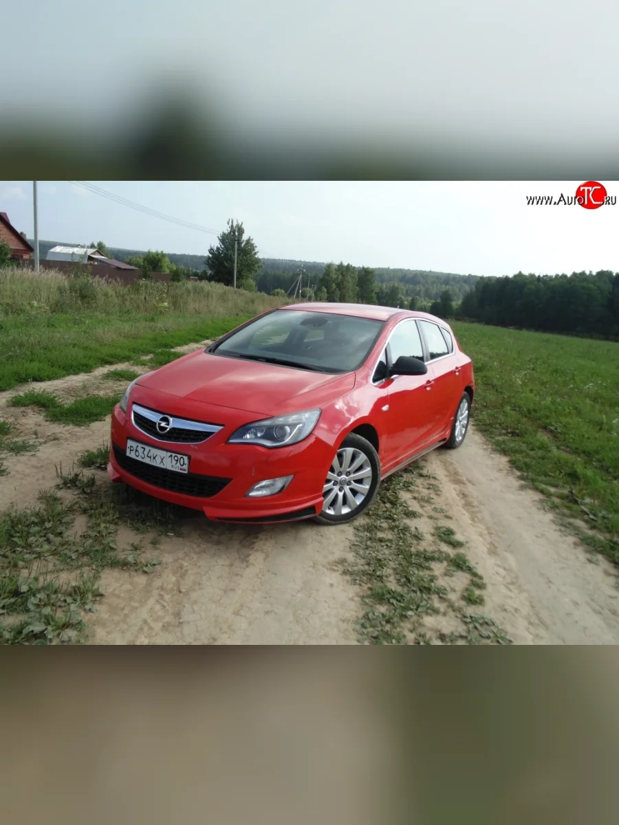 Накладка Sport на передний бампер Opel Astra J хэтчбек 5 дв.  рестайлинг (2012-2017) (Неокрашенная)  в Керчи Республика Крым