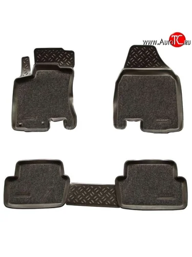 Комплект ковриков в салон Aileron 4 шт. (полиуретан, покрытие Soft) Nissan Qashqai 1 J10 дорестайлинг (2007-2010)