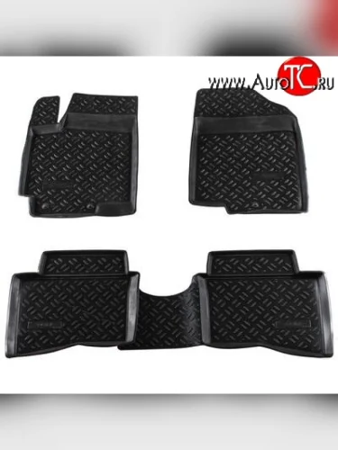 Комплект ковриков в салон Aileron 4 шт. (полиуретан) Hyundai Solaris RBr седан дорестайлинг (2010-2014)