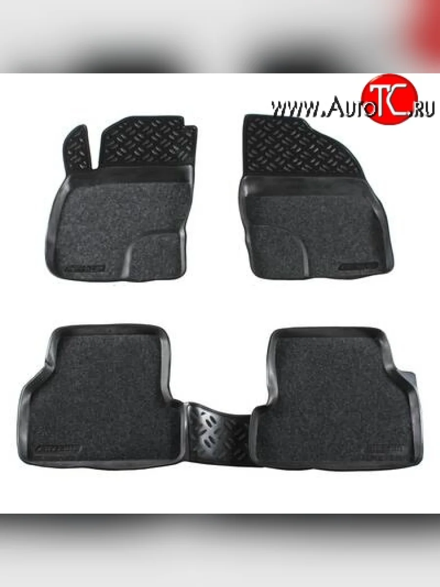 Комплект ковриков в салон Aileron 4 шт. (полиуретан, покрытие Soft) Ford Focus 2 хэтчбэк 3 дв. рестайлинг (2007-2011)  с доставкой в г. Керчь
