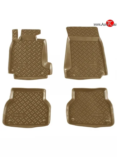 Комплект ковриков в салон Aileron 4 шт. (полиуретан, бежевые) BMW 5 серия E39 седан дорестайлинг (1995-2000)