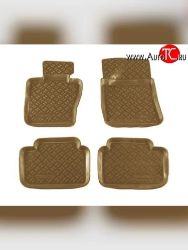 Комплект ковриков в салон Aileron 4 шт. (полиуретан, бежевые) BMW X3 E83 (2003-2009)
