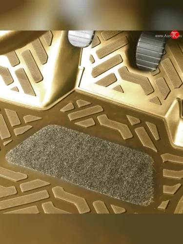 Коврики в салон Aileron 4 шт. (полиуретан, бежевые) Audi Q7 4L дорестайлинг (2005-2009)