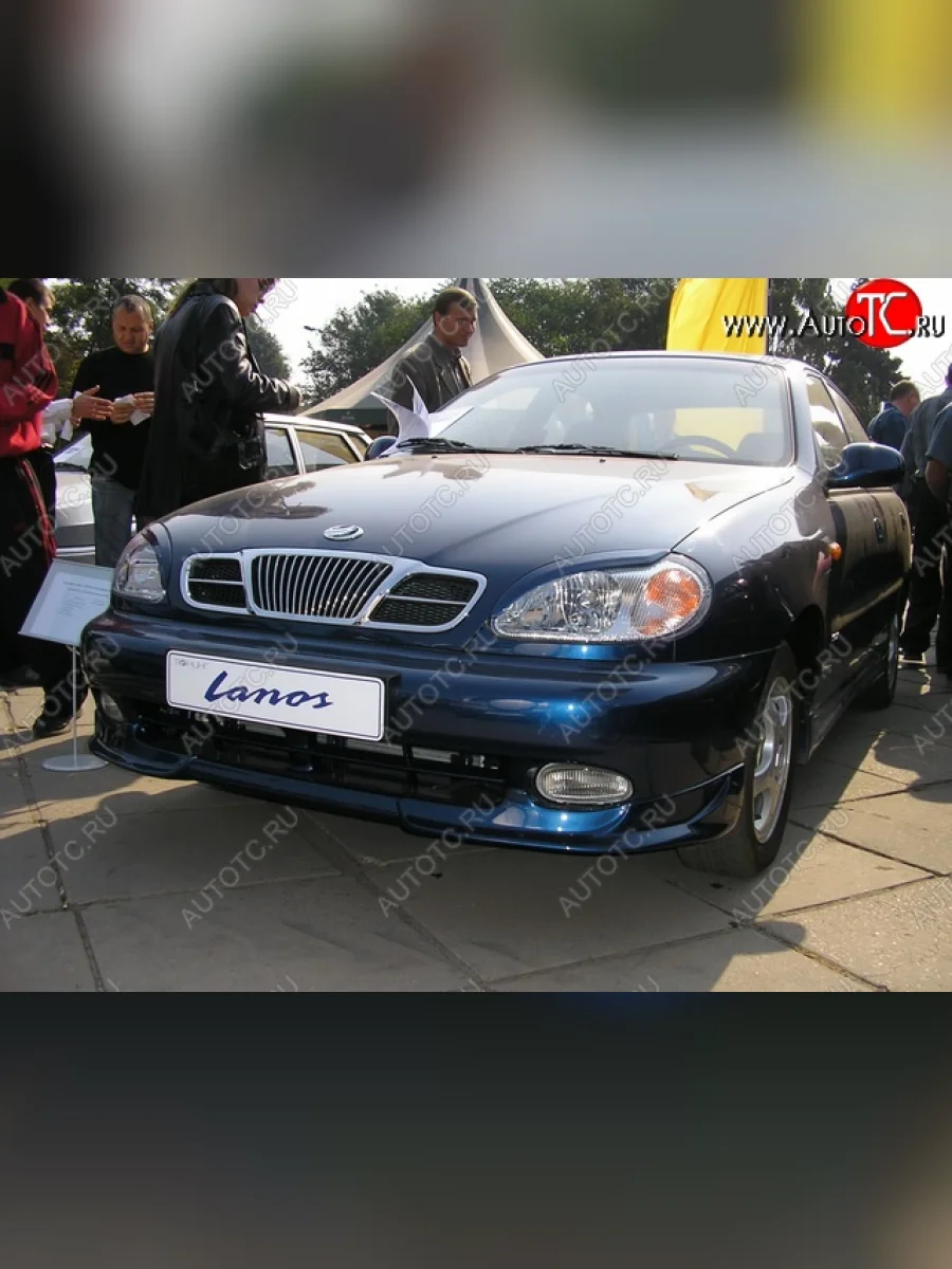 Накладка на передний бампер CT Daewoo Lanos T150 хэтчбэк 5 дв. рестайлинг (2002-2008) (Неокрашенная)  в Перми Пермском крае
