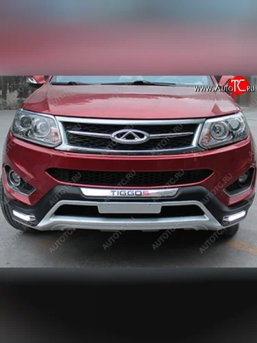 Накладка на передний бампер CT Chery Tiggo 5 (T21) дорестайлинг (2014-2017)