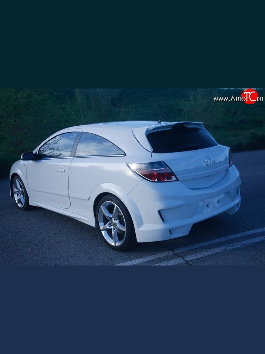 Задний бампер DM-Style  Opel Astra (2004-2011) H GTC (Без сетки, Неокрашенный)  с доставкой в г. Керчь