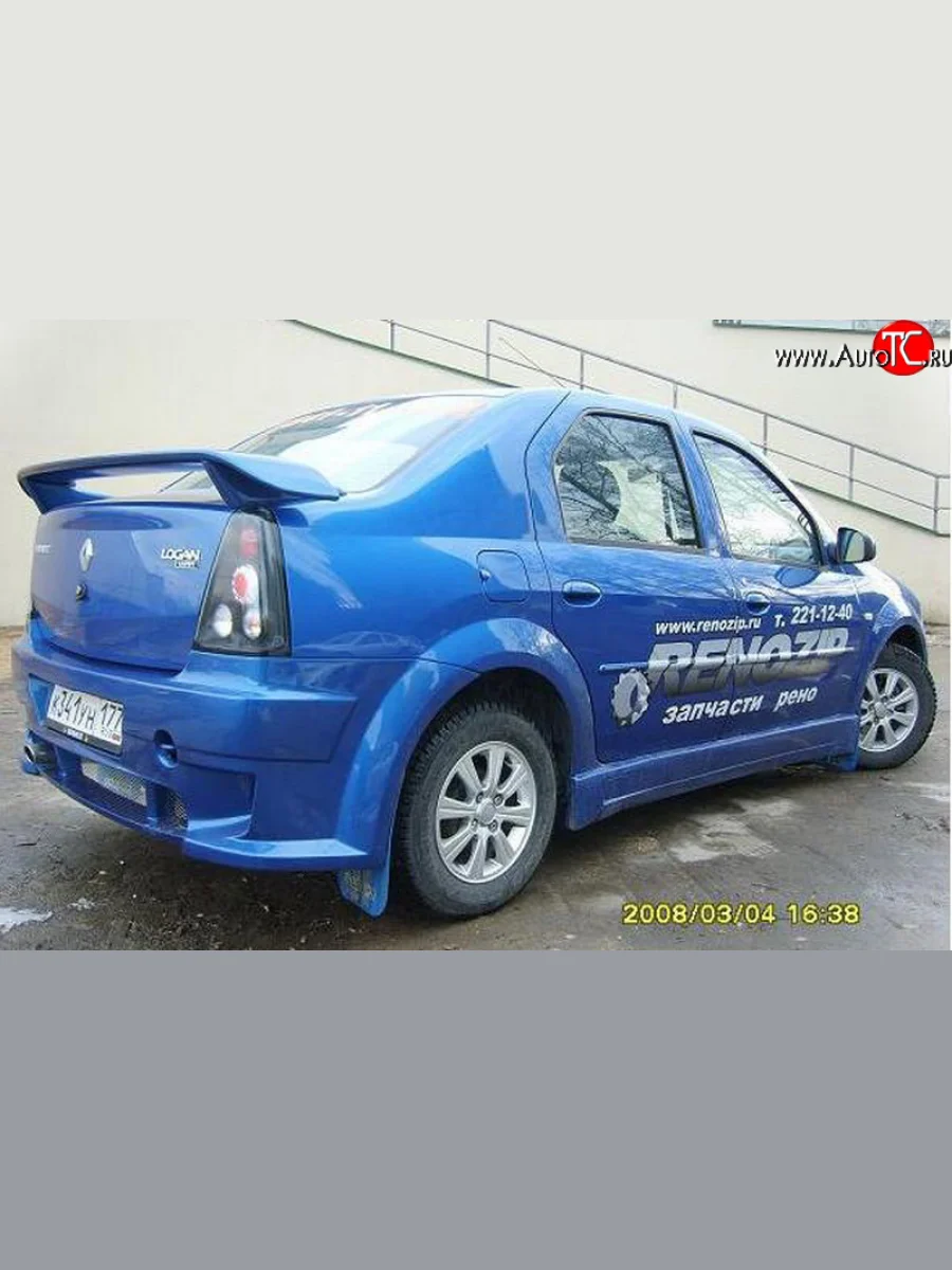 Низкий спойлер Power DM Renault Logan 1 дорестайлинг (2004-2010) (Неокрашенный)  в Самаре Самарской области