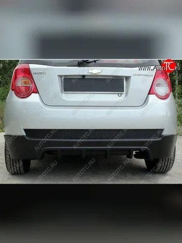 Накладка на задний бампер CT Chevrolet Aveo T200 хэтчбек 5 дв (2002-2008)
